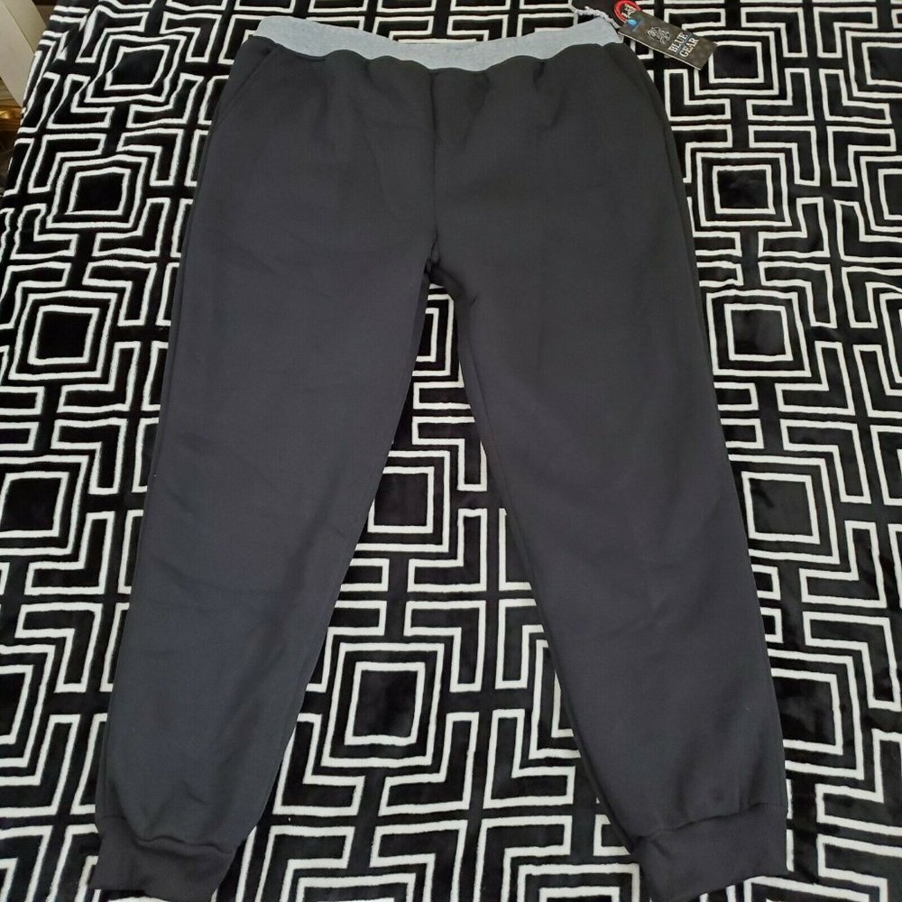 BLUE GEAR 5XL MENS SWEAT FLEECE BLACK PANTS JOGGERS NWT